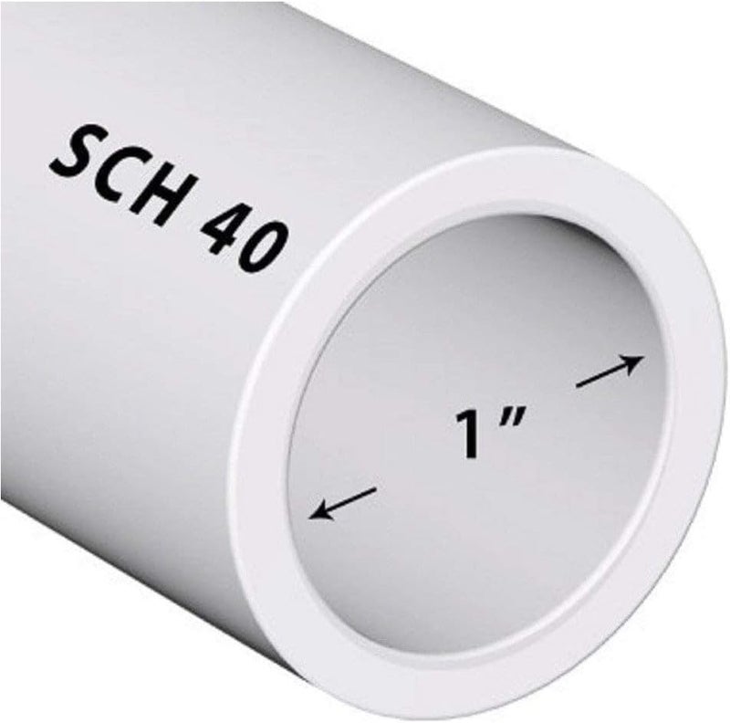 VENTRAL PVC Pipe Sch40 1 Inch (1.0) White Custom Length 8FT Feet - Image 1